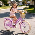 thumbnail image 4 of 20" Girls Bike for Kids Ages 7–10 Years Old, SHINPT Kids Bike with Basket & Rear Rack, Kids Bicycle with Kickstand & Adjustable Seat, Girls Bicycle 20 inch for Birthday Gift, Multiple Colors, 4 of 7