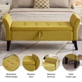 thumbnail image 3 of Aukfa End of Bed Bench with Curved Arms, 51.5" Velvet Tufted Upholstered Storage Ottoman Entryway Bench - Green, 3 of 8