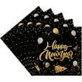 thumbnail image 2 of Hometravel New Year Paper Napkins, Black Gold Party Design, 20-Piece Disposable Tableware for Holiday Celebration and Event, 2 of 6