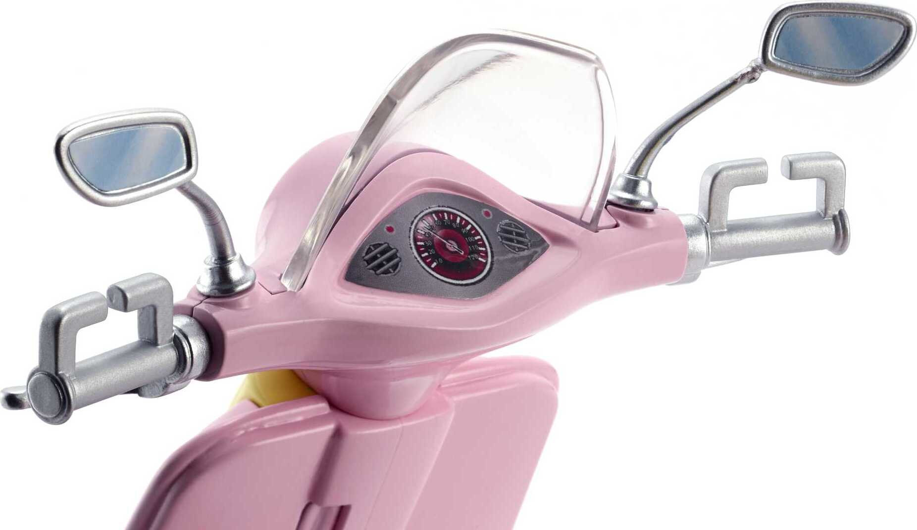 Barbie Pink & Yellow Scooter Moped with Puppy & Helmet - image 5 of 6
