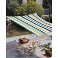 thumbnail image 3 of Sun Shade Sail 8'x10' Navy Blue Striped Rectangle Sun Shade Sails Canopy Waterproof Geometric Yellow Stripes Outdoor Sunshades Sand UV Block Cover Shades Cloth for Patio Backyard Garden Deck Porch, 3 of 9