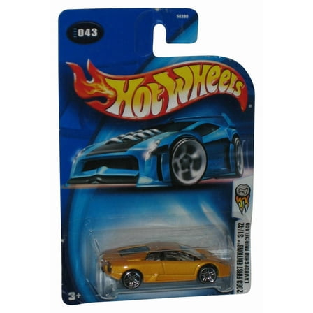 Hot Wheels 2003 First Editions 31/42 Yellow Lamborghini Murcielago Car #043 - (Card Wear)