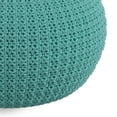 thumbnail image 5 of Pemberly Row Traditional Boho Round Fabric Knitted Pouf in Aqua Blue, 5 of 7