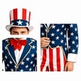 thumbnail image 5 of HOARBOEG Men's Patriotic Uncle Sam Costume, 4th of July Tuxedo Tailcoat Red White Blue Stage Performance Suit, Independence Day Party Outfit, Historical Reenactment Costume for Parades & Celebrations, 5 of 5