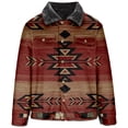 thumbnail image 2 of Fanxing Men's Western Aztec Vintage Fleece Lined Jackets Plus Size Casual Button Down Winter Warm Jacket Coats Oversized Western Print Sherpa Jacket, 2 of 7