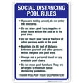 thumbnail image 1 of Social Distancing Pool Rules Sign, Pool Sign, 18x18 Reflective Aluminum, 1 of 1