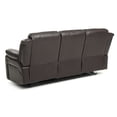 thumbnail image 3 of Glory Furniture Daria Faux Leather Reclining Sofa in Dark Brown, 3 of 6