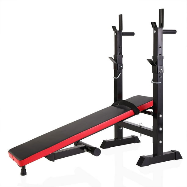 Adjustable Folding Multifunctional Workout Station Adjustable Workout Bench with Squat Rack
