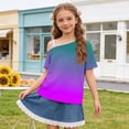 thumbnail image 2 of WRKEKC Girls Short Sleeve Tops Kids Star Print One Shoulder Short Sleeve Casual T-Shirt for Daily Wear 5-14 Years, 2 of 9