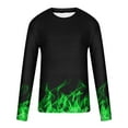 thumbnail image 4 of Tawop Shirts for Men Crew Neck Long Sleeve Pullover Graphic Casual Green 2XL, 4 of 5
