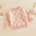 thumbnail image 2 of Okbabeha Toddler Baby Sweater Boy Girl Knit Sweaters Pullover Checkerboard Crewneck Sweatshirt Warm Winter Clothes, 2 of 7