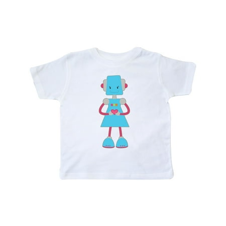 Blue Toddler T-shirt - Blue and pink robot Toddler T-Shirt