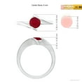 thumbnail image 4 of ANGARA Natural Bar-Set Solitaire Round 1 ct Ruby Bypass Ring in 14K White Gold for Women (Size-6mm) | July Birthstone Jewelry for Her | Natural Ruby Rings, 4 of 9