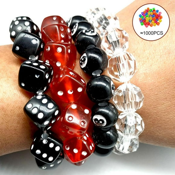 1000 piezas de sueltas con 1,5 mm de agujero de 8 mm de acrílico de dados en apariencia de cuadrado para de bricolaje colgant Transparente Salvador Cuentas de Acrílico