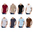 thumbnail image 2 of Camisetas de cuello redondo sueltas de color sólido rasgadas para hombre Camiseta de manga corta curvada ahuecada informal para hombre Advancent FS7578-01, 2 of 7