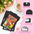 thumbnail image 6 of CCOCC 100 Pack Mylar Resealable Bags Foil Packaging Bags with Clear Window, Zipper Bag Smell Proof Pouch for Food Storage, Cookies, Sample, Small Business (Black, 3.1X5.1Inch), 6 of 7