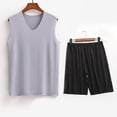 thumbnail image 2 of Conjunto Deportivo de los Hombres, Moda Casual de Color Sólido Cuello en V sin Mangas de Elasticidad Superior para el Desgaste Al Aire Libre, Traje Atlético de Humedad, 2 of 5