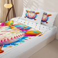 thumbnail image 3 of Homewish Rainbow Drippy Baseball & Bat Print Zipper Twin Comforter Sets with Fitted Sheet and 2 Pillowcases,Colorful Sports Zipper Bedding Set For Kids Boys And Girls,Reversible,4 Pieces, 3 of 7