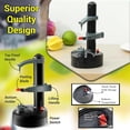 thumbnail image 3 of (Negro) Pelador eléctrico multifunción, pelador automático giratorio de manzanas y patatas, cortador de verduras, herramienta para pelar, 3 of 5