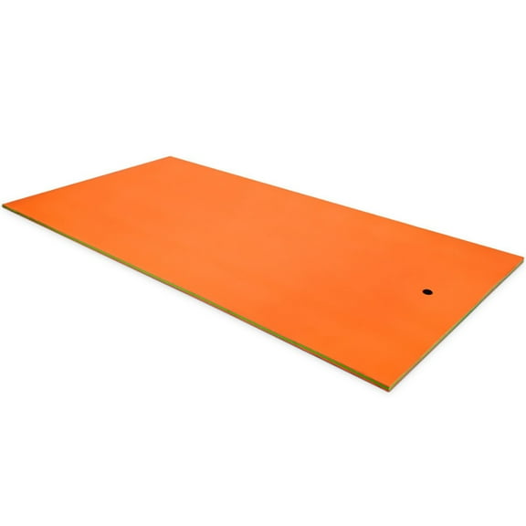 Demifill Floating Water Pad Mat, 12’ x 6’ 3 Layer Floating Water Pad, for Family Party, Lake Pool Beach Relaxing Floats Island, Orange