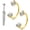 Gold-18G-8MM, variant on Double Gem Titanium Horseshoe Nose Ring, Internally Threaded Solid Titanium CZ Horseshoe Nose Hoop