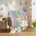 thumbnail image 3 of Throw Blanket Fleece Throw Blanket 50x80in, Easter Day Bunny Flower Leaf Soft Lightweight Bed Blankets Rustic Colorful Eggs Wooden Fuzzy Couch Blankets for All Season, 3 of 9