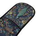 thumbnail image 4 of Yayeee Double Oven Mitt Kitchen Heat Resistant Baking 35" x7" Quilted Glove, Navy Blue Peacock Pattern, 4 of 6