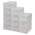 thumbnail image 6 of 6-Pack Clear Plastic Stackable Shoe Boxes - PS Material, 13.4"x9.1"x5.5" with Clamshell Door for Closet/Entryway, Holds US 5-10 Shoes, 6 of 8