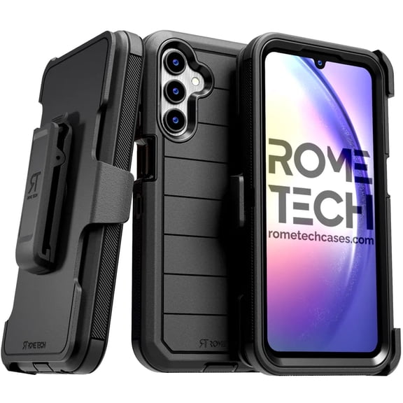 Defender Case for Samsung Galaxy A15 5G 2024 with Belt Clip, Kickstand, Dual-Layer, Black