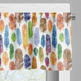 thumbnail image 5 of Ambesonne Feathers Valance & Curtain, Watercolor Style Art Print, 55"x36", Multicolor, 5 of 6