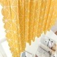 thumbnail image 4 of Grids Pattern Short Window Curtains for Home Balcony Panel Processed in Rod-Wear Method Yellow Grid, 4 of 8