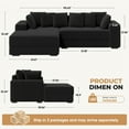 thumbnail image 3 of Hawsaiy 111" Sectional Sofa Couches with L-Shape Chaise, Extra Large Modular Sleeper Couch Reversible Corduroy with 8 pcs Pillows for Living Room, Bedroom, 3 of 11