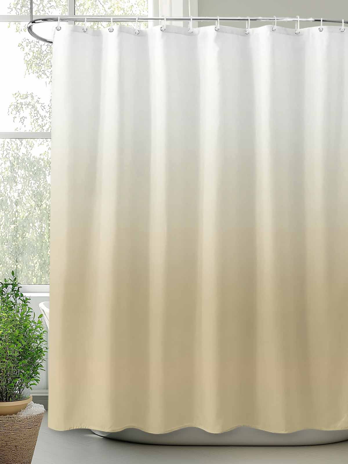 Boanket Polyester Fabric Brown Beige Ombre Shower Curtain, Abstract Modern Art Gradient Waterproof Bathtub Curtain Bathroom Decor Set with Hooks 54 x 78 Inches,