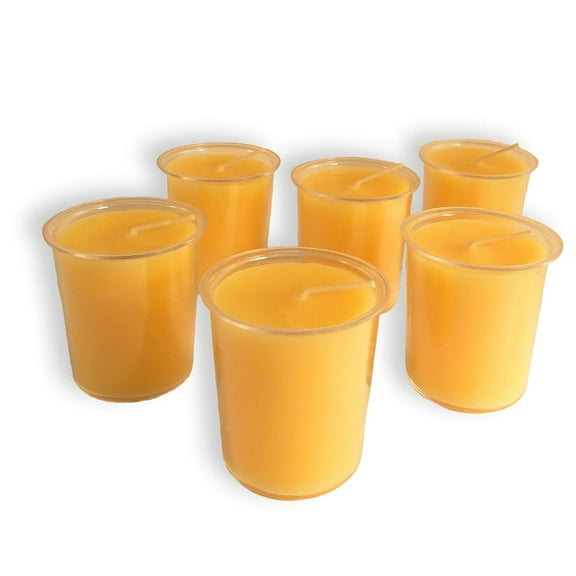 Beeswax 15-Hour Votives Candles Organic Hand Made - 2" Tall, 1 1/2 Thick (Pack Of 6)