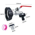 thumbnail image 2 of Tonne Bucket Accessories Connector Ibc Tonne Bucket Alloy Faucet Nipple Faucet 45720, 2 of 8