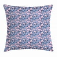 thumbnail image 1 of Cherry Blossom Throw Pillow Cushion Cover, Art Deco Fish Scale Pattern Cherry Flowers and Climbing Bean Plant, Decorative Square Accent Pillow Case, 16 X 16 Inches, Pink and Violet Blue, by Ambesonne, 1 of 2