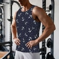 thumbnail image 5 of Gukieu Anchors Print Men's Quick Dry Fitness Vest, Round Neck Sleeveless Fitness Bodybuilding Top-XX-Large, 5 of 7