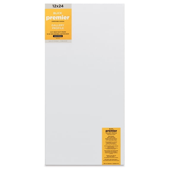 Blick Premier Stretched Cotton Canvas - Gallery Profile, Back-Stapled, 12" x 24"
