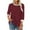 Red2, variant on Fancifize Women Striped Tops 3/4 Sleeve Crew Neck Blouse Color Block Shirt Casual Loose Fall Fashion Outfits