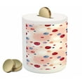 thumbnail image 2 of Peach Piggy Bank, Raspberries Blueberries Cranberries Food Themed Design with Abstract Circle Backdrop, Ceramic Coin Bank Money Box for Cash Saving, 3.6" X 3.2", Multicolor, by Ambesonne, 2 of 4