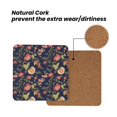 thumbnail image 4 of Xecao Flower for MDF Cork Coaster 4 Pcs,Drink Coasters,Suit for House Warming Gifts New Home ,Coffee Table Decor-Square, 4 of 7