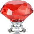 thumbnail image 4 of 12 pomos de cristal con forma de diamante de 40 mm con tornillos para cajón, tirador utilizado para cocina, armario (rojo), 4 of 5