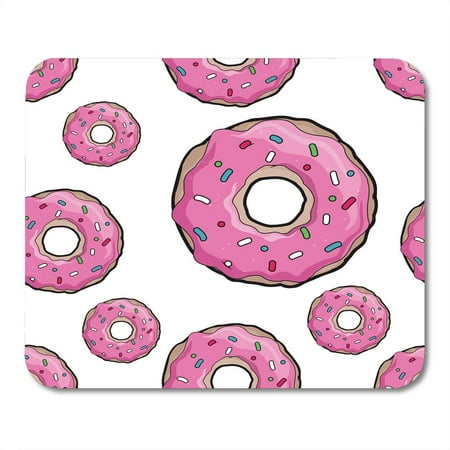 KDAGR Donuts with Pink Icing White Pattern for Cafes Restaurants Coffee Shops Catering Design for Booklet Mousepad Mouse Pad Mouse Mat 9x10