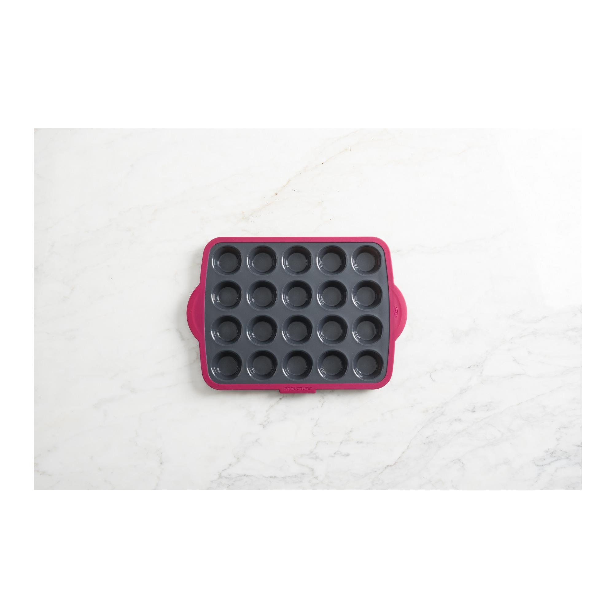 Trudeau Maison Structure Pro Mini Muffin Pan Fuchsia/Gray-20 Cavity