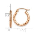 thumbnail image 4 of 10K Rose Gold Lightweight Diamond-cut Hoop Earrings, 4 of 4
