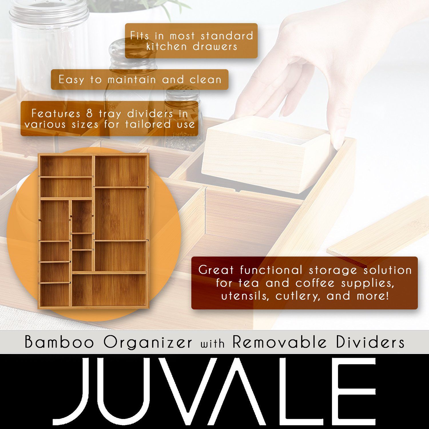 Juvale Kitchen Drawer Organizer With Removable Dividers