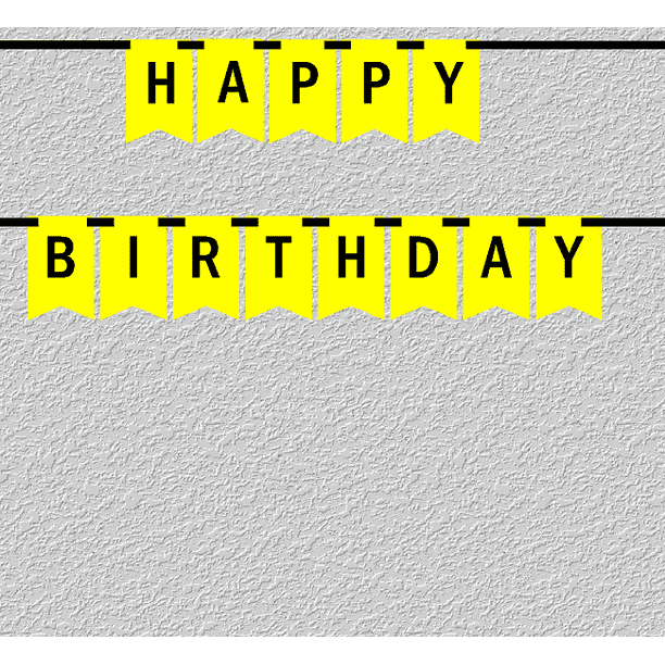 yellow and black happy birthday bunting letter banner walmart com