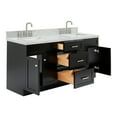 thumbnail image 6 of Ariel Hamlet 73 In. Double Rectangle Sink Vanity With Carrara White Countertop In Black, 6 of 9