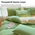 thumbnail image 6 of Gallickan King Bedding Sets of 4, Soft Bed Sheet Set, Lightweight Cotton - Modern Style Solid Color Quilt Set for All Season, 1 Sheet, 1 Quilt Cover, 2 Pillowcase, Green, 6 of 9