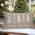 thumbnail image 4 of Christmas Pillow Covers 12x20 Inch Beige Neutral Merry Christmas Tree Decor Outdoor Xmas Winter Holiday Decorative Lumbar Throw Pillow Case Home Decorations for Living Room Bedroom Sofa Couch, 4 of 6